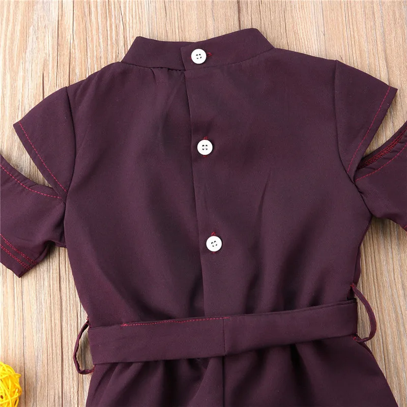 

Toddler Kids Baby Girls Holes Romper Jumpsuit Outfits Clothes Casual Baby Clothes Cotton O-neck Baby Girls Short