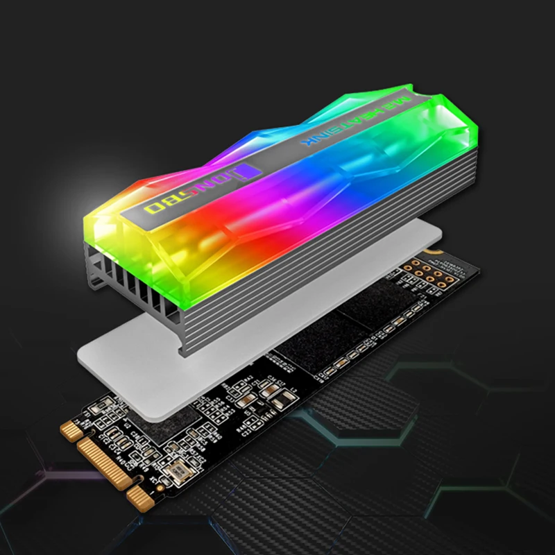AAAJ-Jonsbo M.2 ARGB Lighting радиатор SSD 5V 3Pin твердотельный жесткий диск охладитель