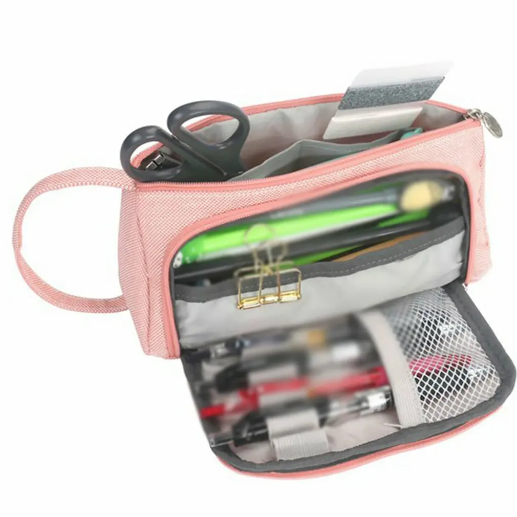 Large Capacity Pen Cosmetics Storage Bag Canvas Pouch Pencil Stationery Case Holder Organizer 2019 Fashion Women Cosmetic Bags |