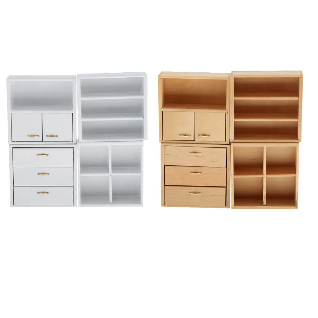 

1:12 Dolls House Mini Wooden Combined Cabinet Kitchen Bedroom Furniture Kids Toy