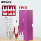 Профессиональная электрическая микроигольная ручка с 5 шт. картриджей, игла для лечения эфолиатов, сужение пор, мезотерапия, Дерма-ручка, инструменты для красоты