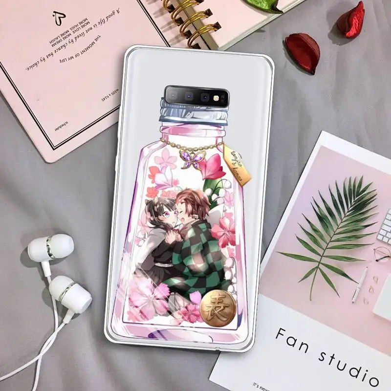 

Demon Slayer Wishing bottle Phone Case Transparent For Samsung Galaxy S A 5 7 8 9 2015 20 edge plus 10 e lite 2019