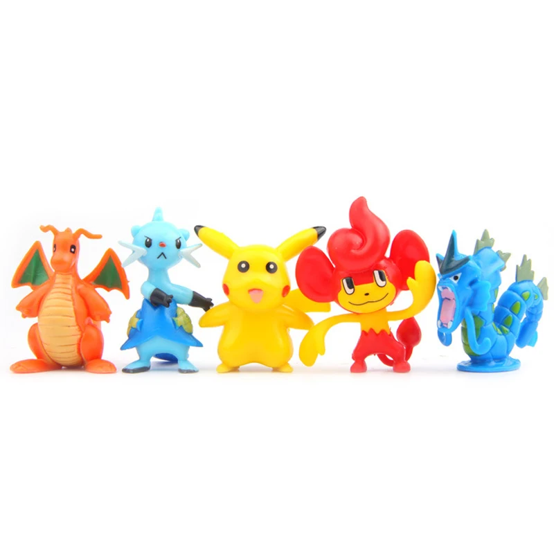 

10pcs/lot TAKARA TOMY Pikachu Snorlax Dragonite Jigglypuff Zubat Bulbasaur PVC Action Figures Model Toys Random Delivery
