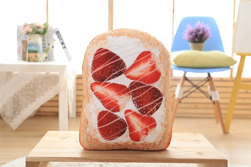 

Simulated Egg Strawberry Toast Bread Doll Cute Soft Cushion Lovely Plush Toy Room Decor Birthday Gift Creative Baby Present