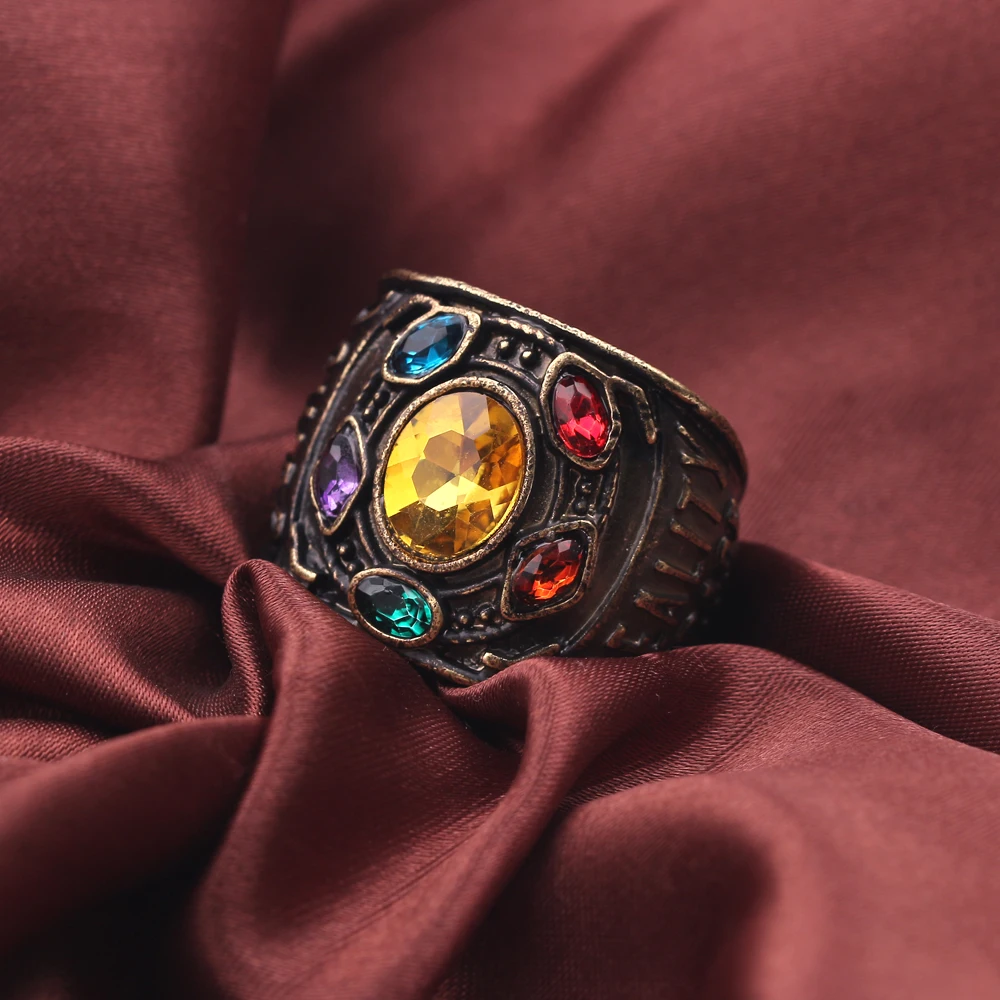 3 цвета Marvel, Мстители, перчатка Таноса, кольца, бесконечная сила, рукавица, Кристальное кольцо, кольцо для мужчин, бесконечные войны, anillo infinito