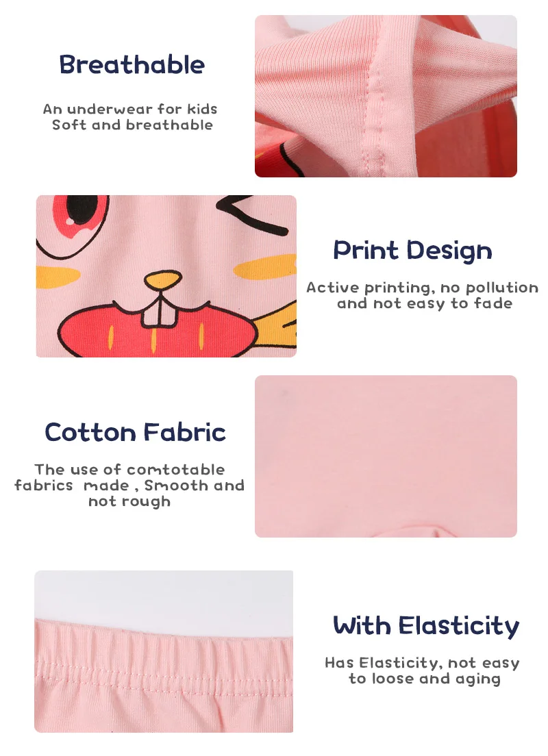 4pcs/set Kids Cotton Boxer Panties Girl Underwear Lovely Animal Princess Cartoon Print Children Clothing Hot Sale Baby | Мать и ребенок