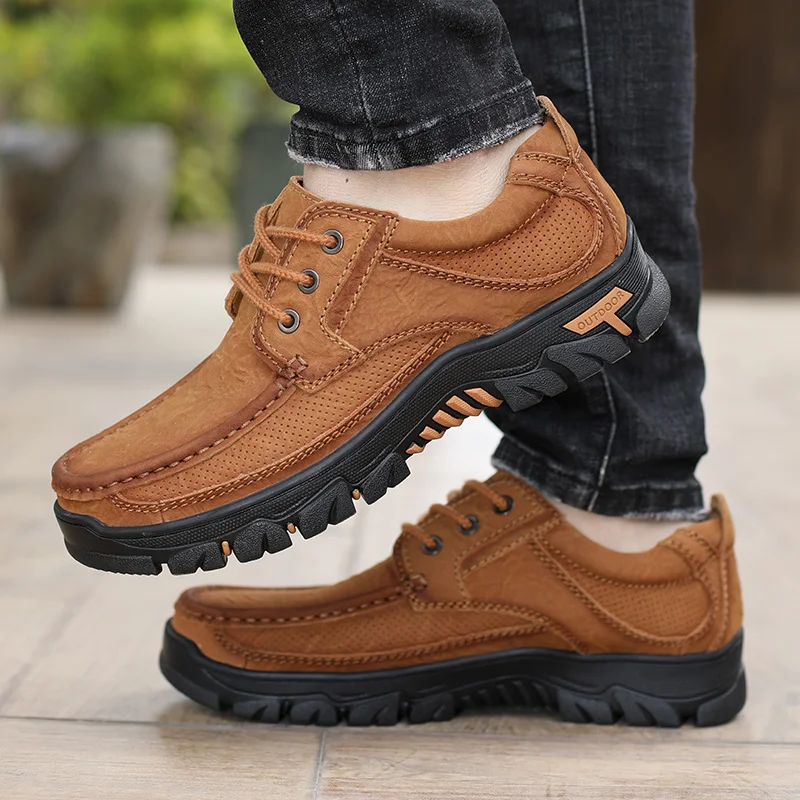 Мужские брендовые туфли в деловом стиле мужские из натуральной кожи на шнуровке