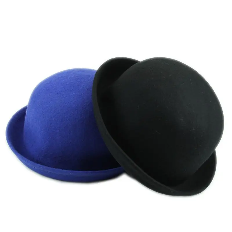 

Vintage Ladies Women Men Unisex Vintage Wool Bowler Derby Hat Cap M76F