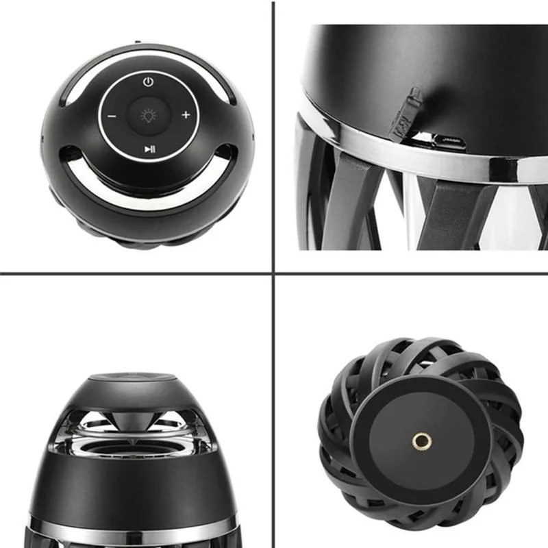 

LED Flame Light Wireless Bluetooth Speaker Portable HD Stereo Wireless Speaker with Music Bulb Outdoor Camping Player Woofer