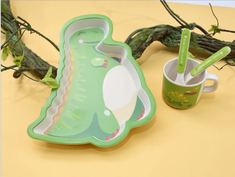 

Новый креативный милый Краб из бамбукового волокна детские столовые приборы мультяшная детская боковая миска разделитель тарелка вилка ло...