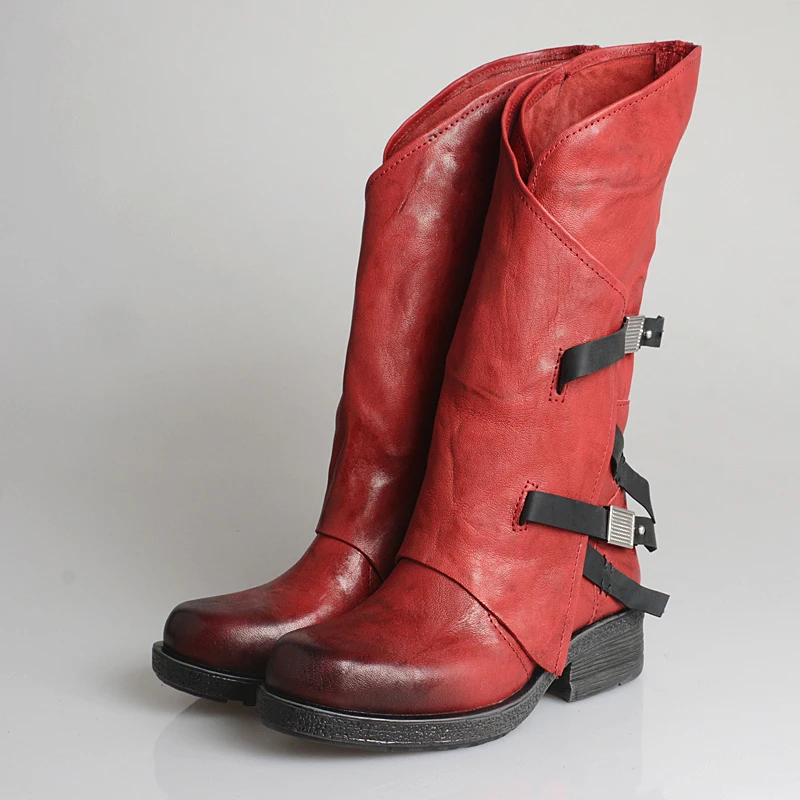 Прогулочная обувь Женские ботинки Ботинки до середины икры в стиле ретро на