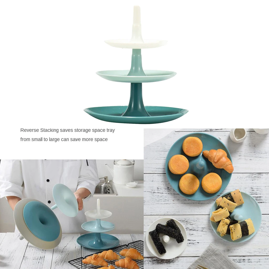 3-Tier Plastic Cupcake Display Stand Dessert Holder Round Fruit Snacks Bowl for Baby Shower Birthday Weddings Tea Party | Дом и сад