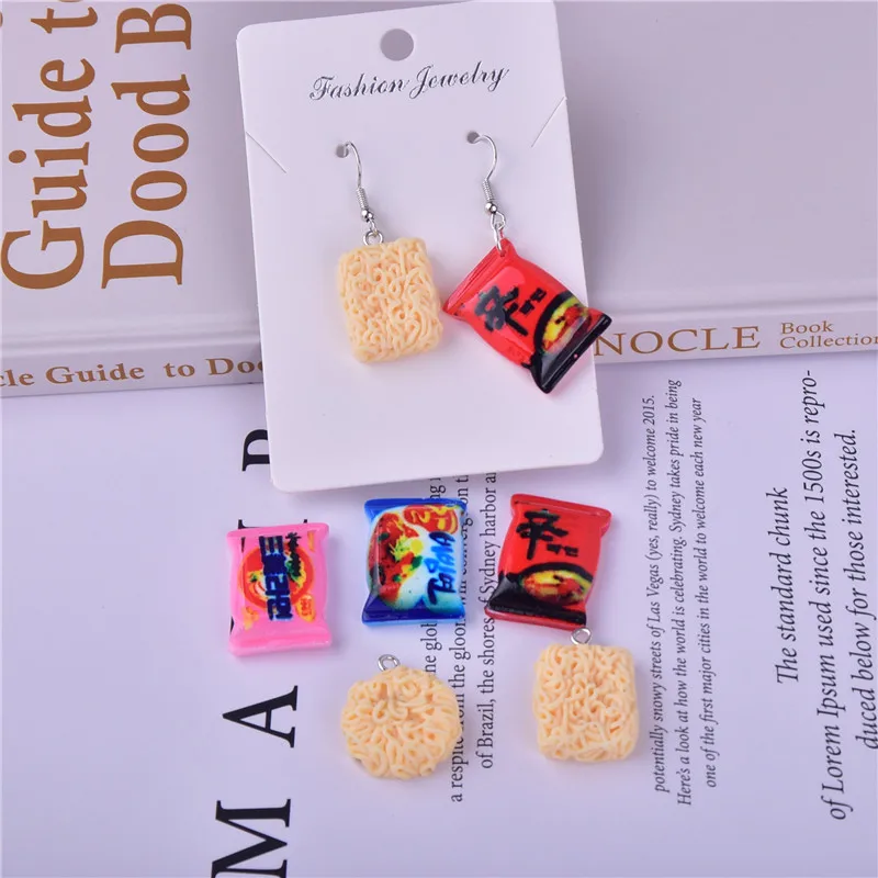 

10pcs Instant noodles Resin Charms Earring Bracelet DIY Jewelry Making
