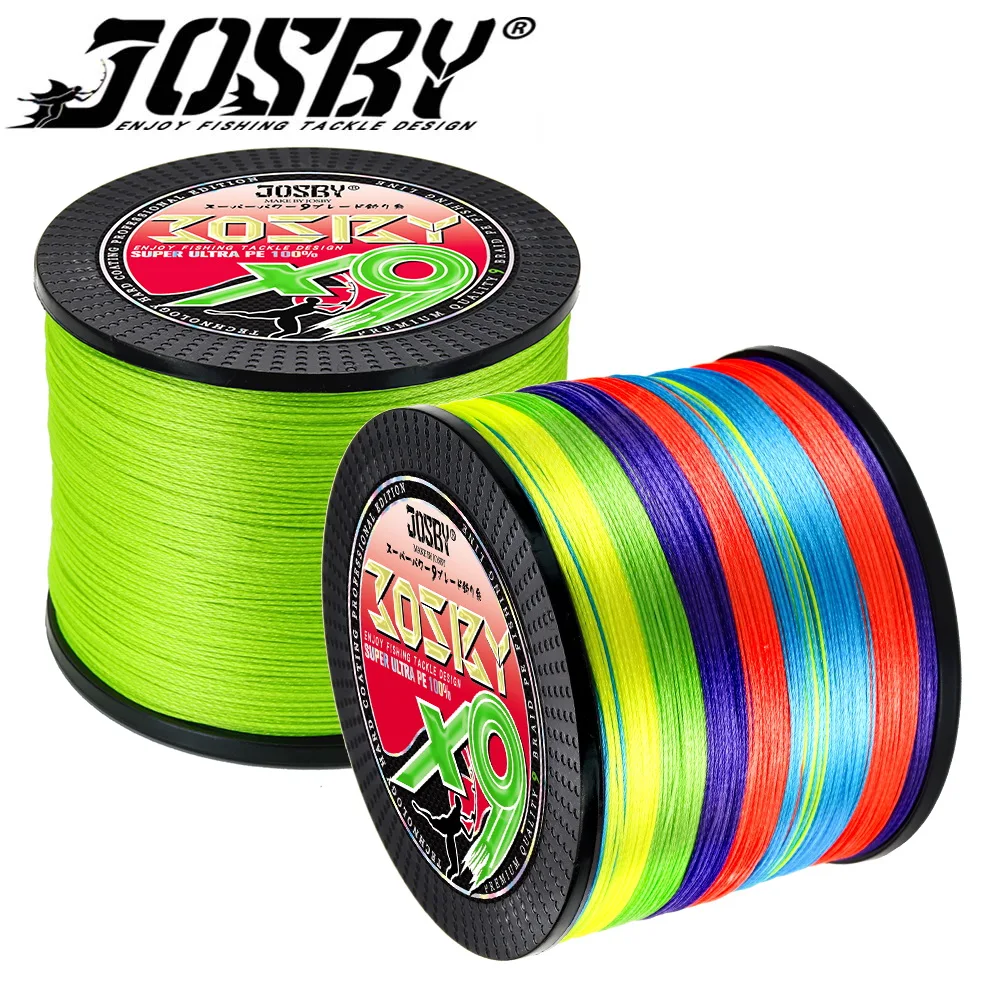 

JOSBY 9 Strands PE Braided Fishing Line 100/300/500m/1000M X9 Weaves 22LB - 100LB For Sea Saltwater Fishing