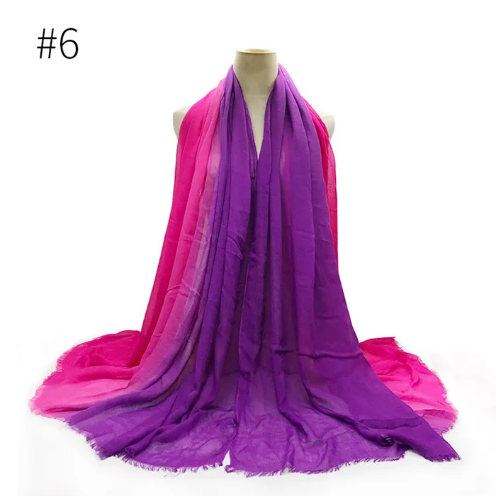 Number 6 color 1 шт. большой размер выпускник цвет с бахромой длинный мягкий шарф модные женские шали большой шарф платок вискозные шарфы 110*190 см - Цвет: Number 6 color