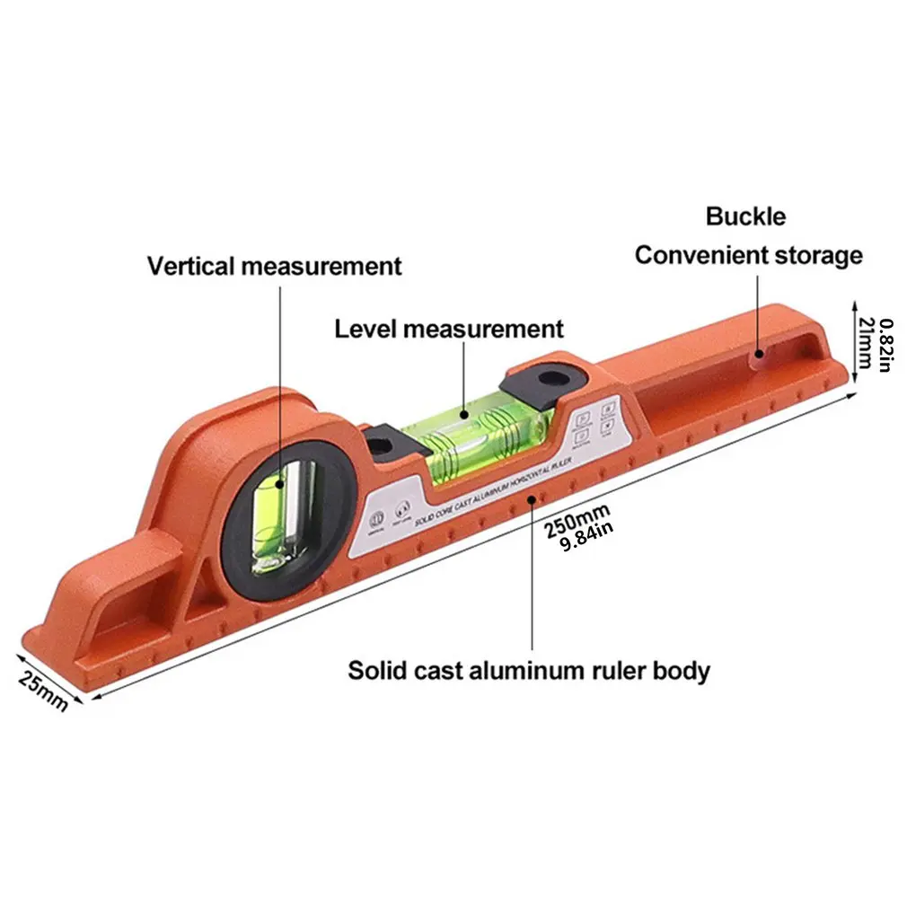 

Magnetic Spirit Level Ruler Measuring Vertical Horizontal Adjuster Lever Bubbles Ruler Engineers Spirit Level Balance Ruler