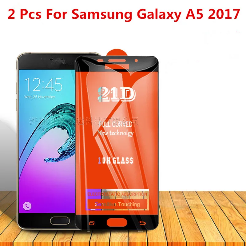 

2 шт. изогнутое закаленное стекло для Samsung Galaxy A5 2017 полное покрытие защитная пленка Защита экрана для SAMSUNG galaxy a5 2017