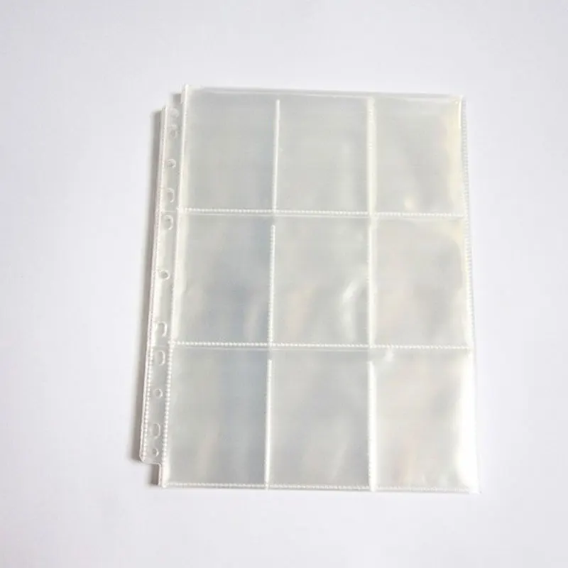 100Pcs Card Organizer Ring Binder Folder 11-Hole Clear Loose Leaf Documents Sheet Storage File Transparent Bag Learning Office | Канцтовары
