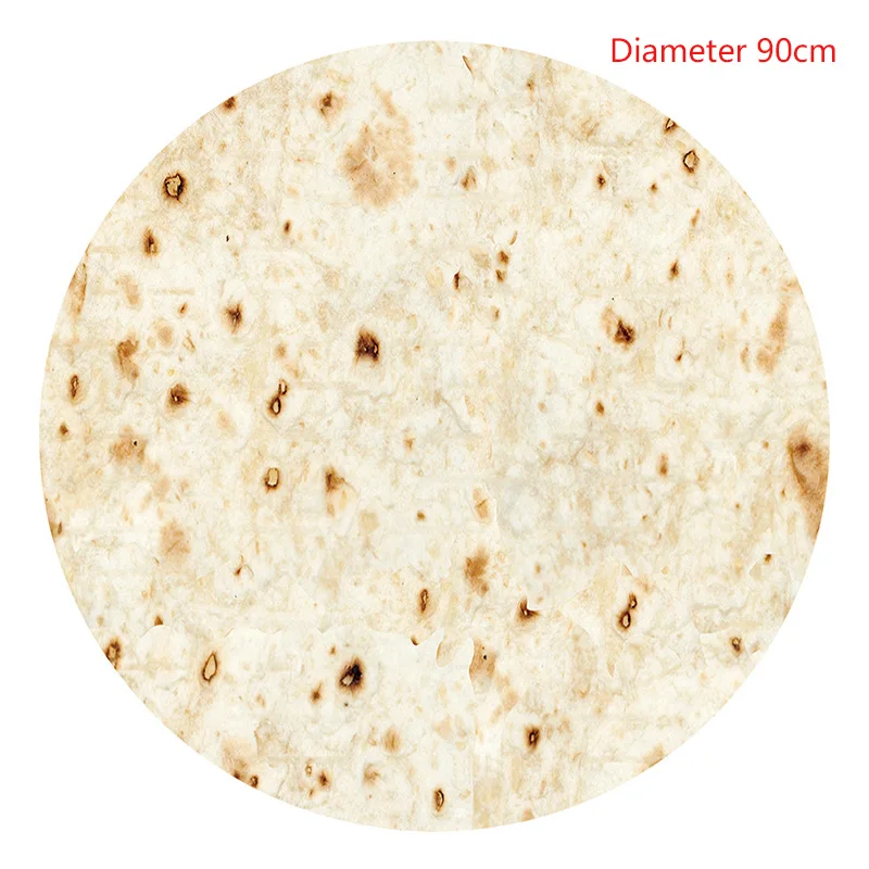 5 Diameter 90cm Одеяло мексиканского буррито для взрослых и детей, Фланелевое мягкое 3D покрывало с рисунком кукурузы, тортилии, пиццы, круглое одеяло, теплое флисовое пляжное одеяло для путешествий - Цвет: 5 Diameter 90cm