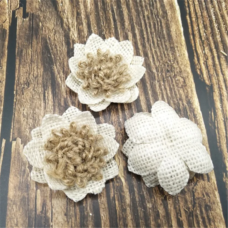 5 шт. свадебное украшение веревка из мешковины цветок ручной работы для