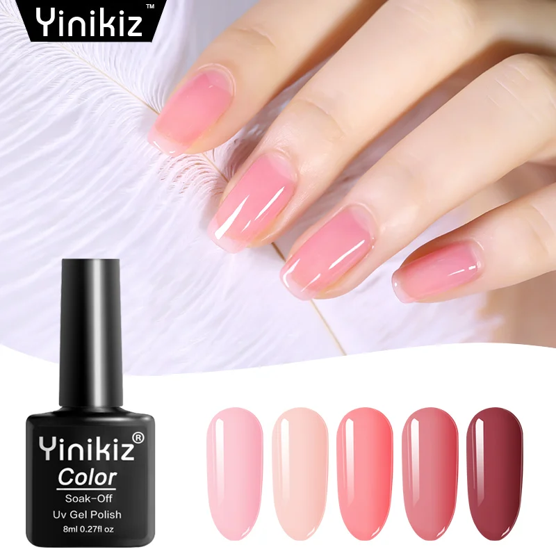 УФ Гель лак для ногтей Yinikiz новая серия розового цвета удаляемый замачиванием