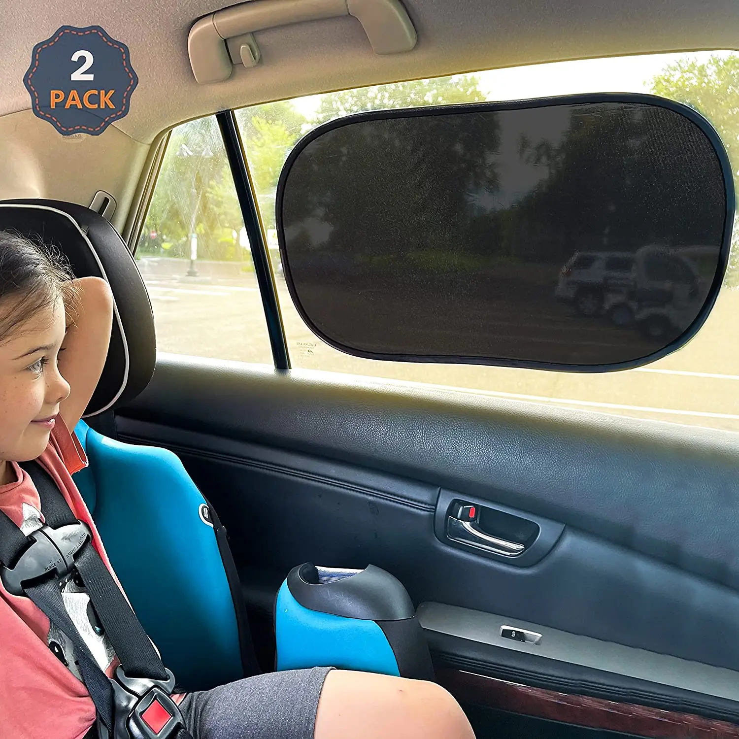 

2pcs Privacy Car Side Window Sun Shade Shield UV Protection Electrostatic Adsorption Sunshade Cover Parasol Mesh Mosquito Net