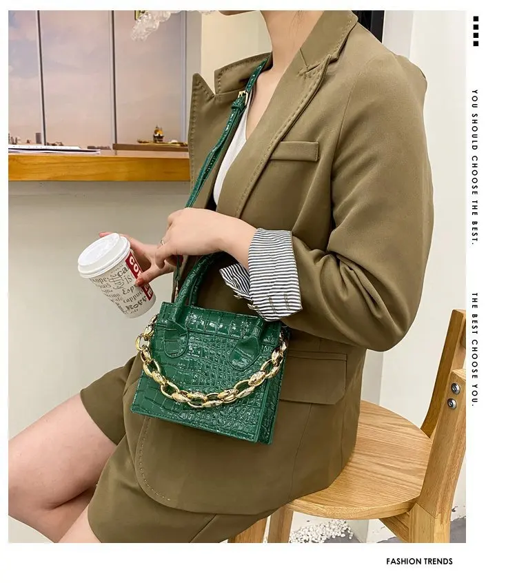 

Ladies Shoulder Messenger Bag 2021 New Fashion Trend Snakeskin Pattern Bag Net Red Ocean Chain One Shoulder Messenger Bag