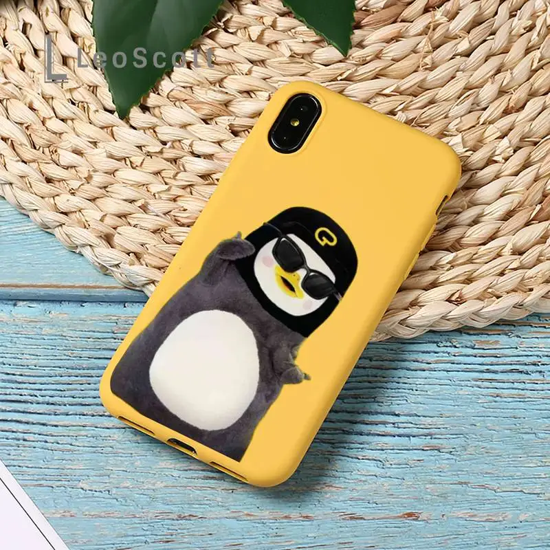 

Penguin Pengsoo Phone Case Yellow Candy Color for iPhone 11 12 mini pro XS MAX 8 7 6 6S Plus X SE 2020 XR