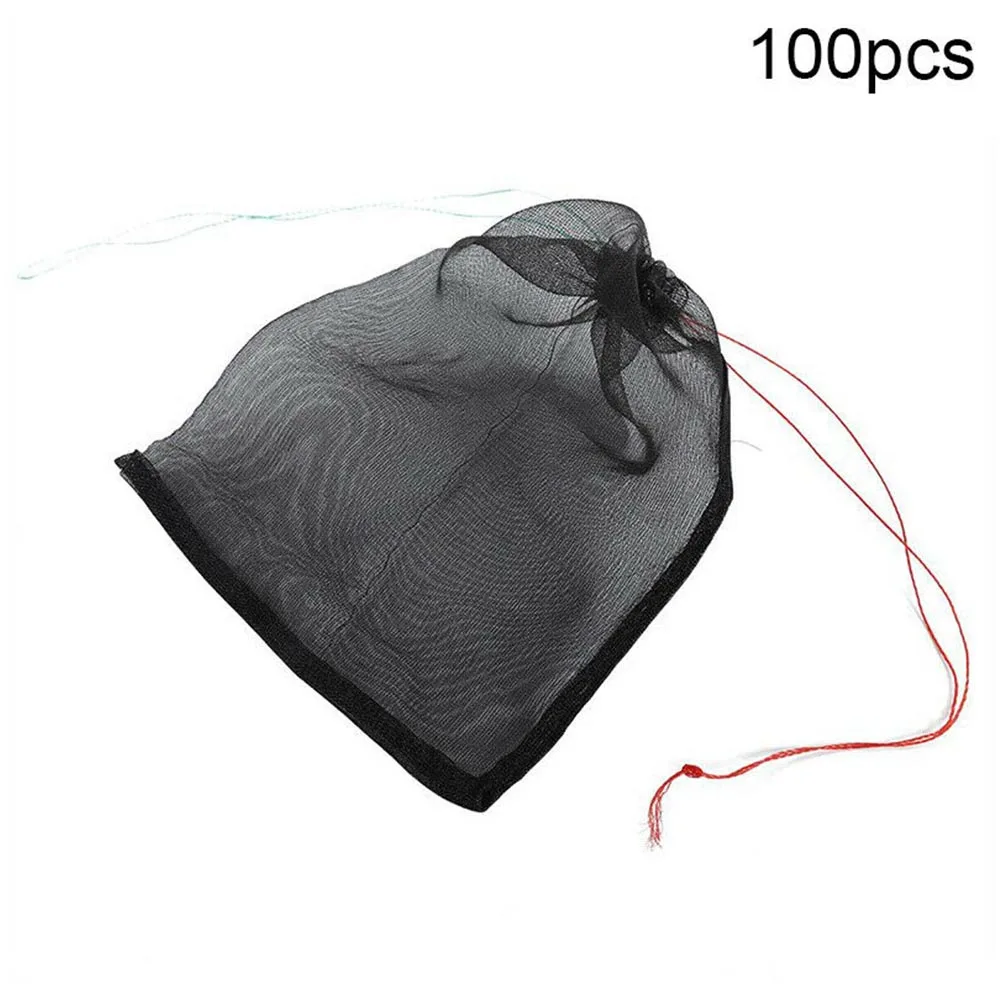 

100pcs With Drawstring Fruit Protection Vegetable Growth Garden Net Bags Nylon Pest Control Agricultural Reusable Anti Bird Mesh