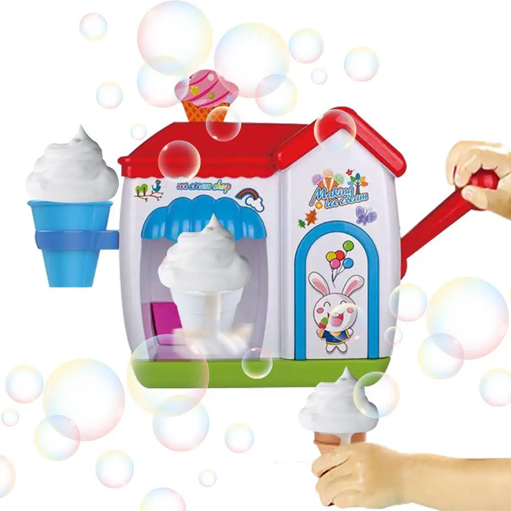 

Ice Creams Maker Bubble Machine Bath Toys Fun Foam Cone Factory Bathtub Toy Gift Newborn Baby Bath Toys For Children