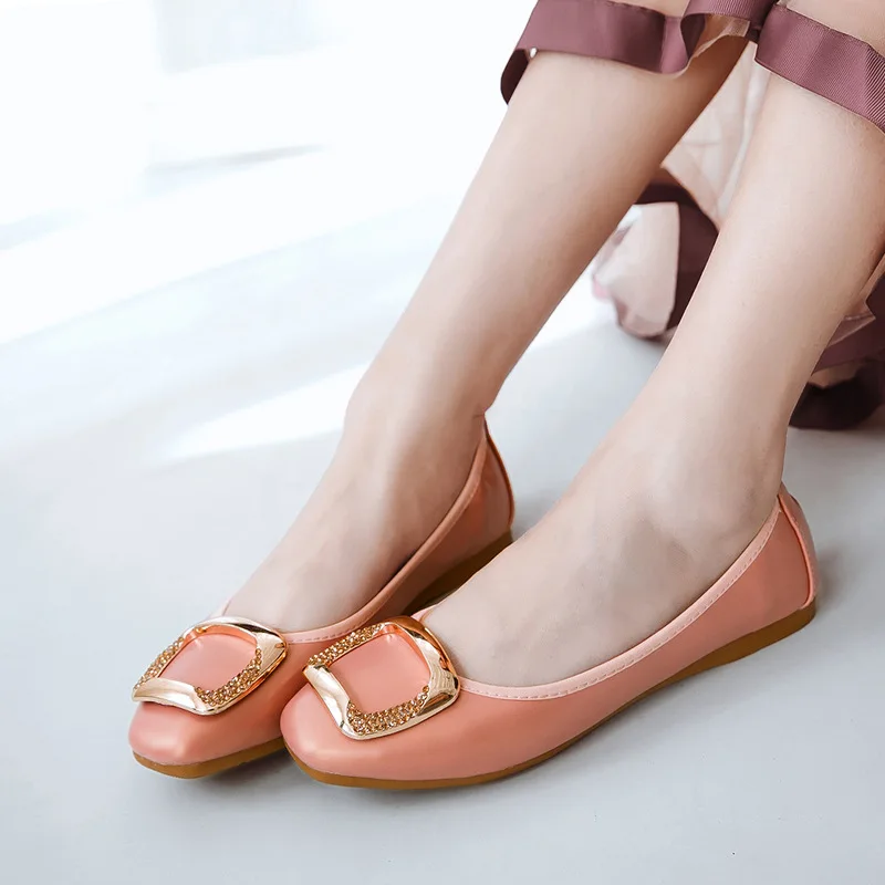 Туфли лодочки женские на плоской подошве базовые повседневные без застежки