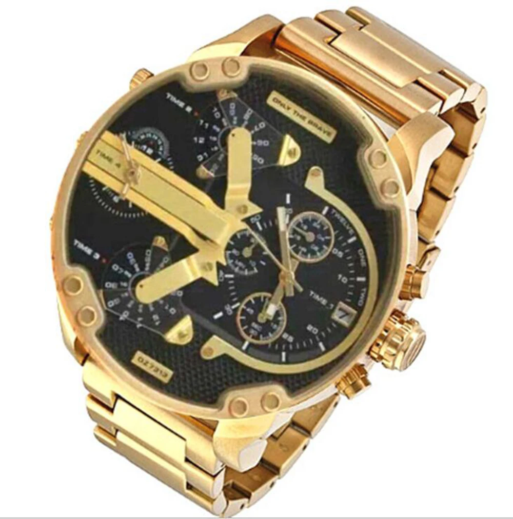 

2021 trending 7313 men's sports watch Personality Big Dial Stainless Steel Band Quartz Watches for woman