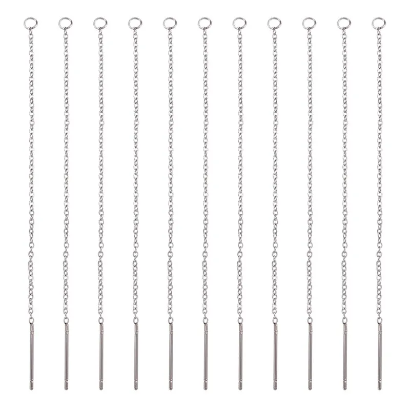 50 пар минималистичные 304 серьги из нержавеющей стали с длинными цепочками нити