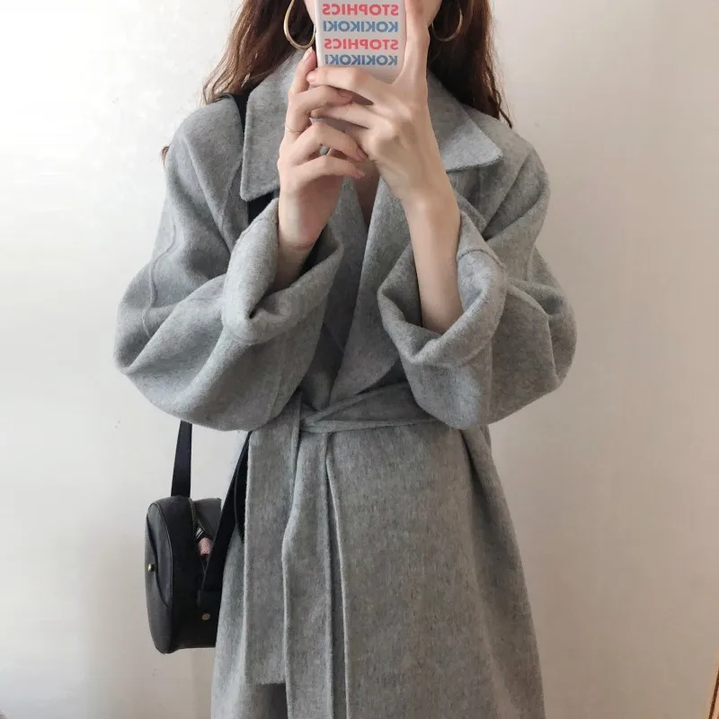 

Winter KoreanLong Overcoat Outwear Wool Coat Women Loose Plus Size Cardigan Long Sleeve Manteau mantel damen abrigo mujer coats