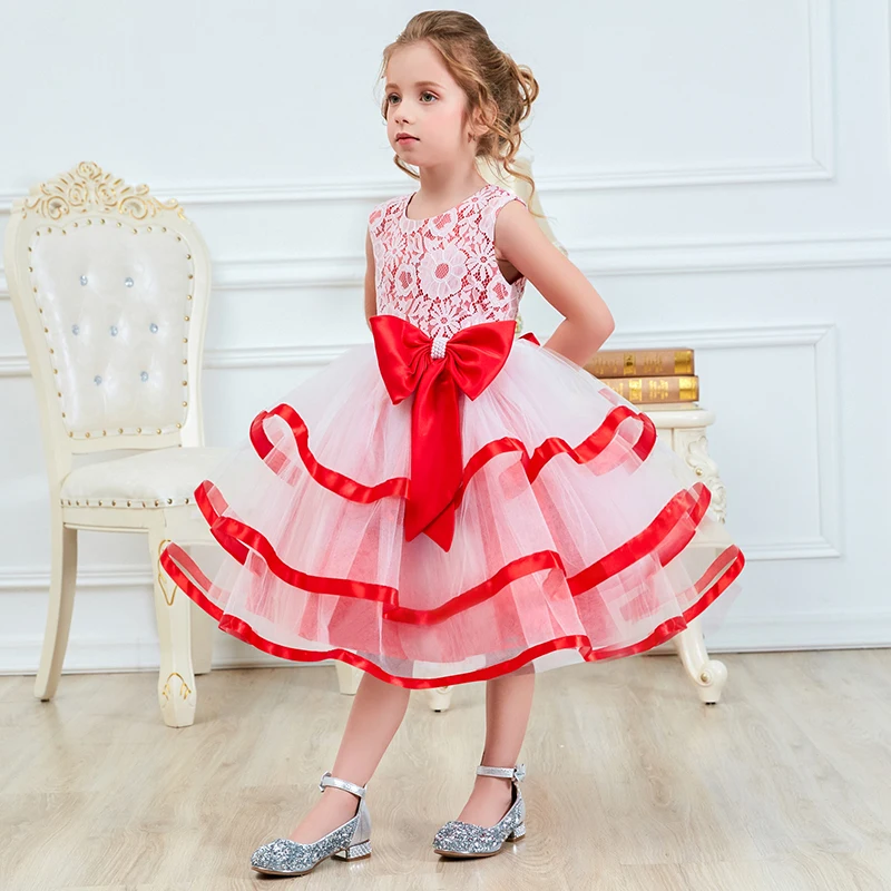 Girl Party Dress Christmas Flower Girls Dresses Birthday Wedding Gown Embroidery Lace Kids Clothes Children Ceremony Robe | Детская