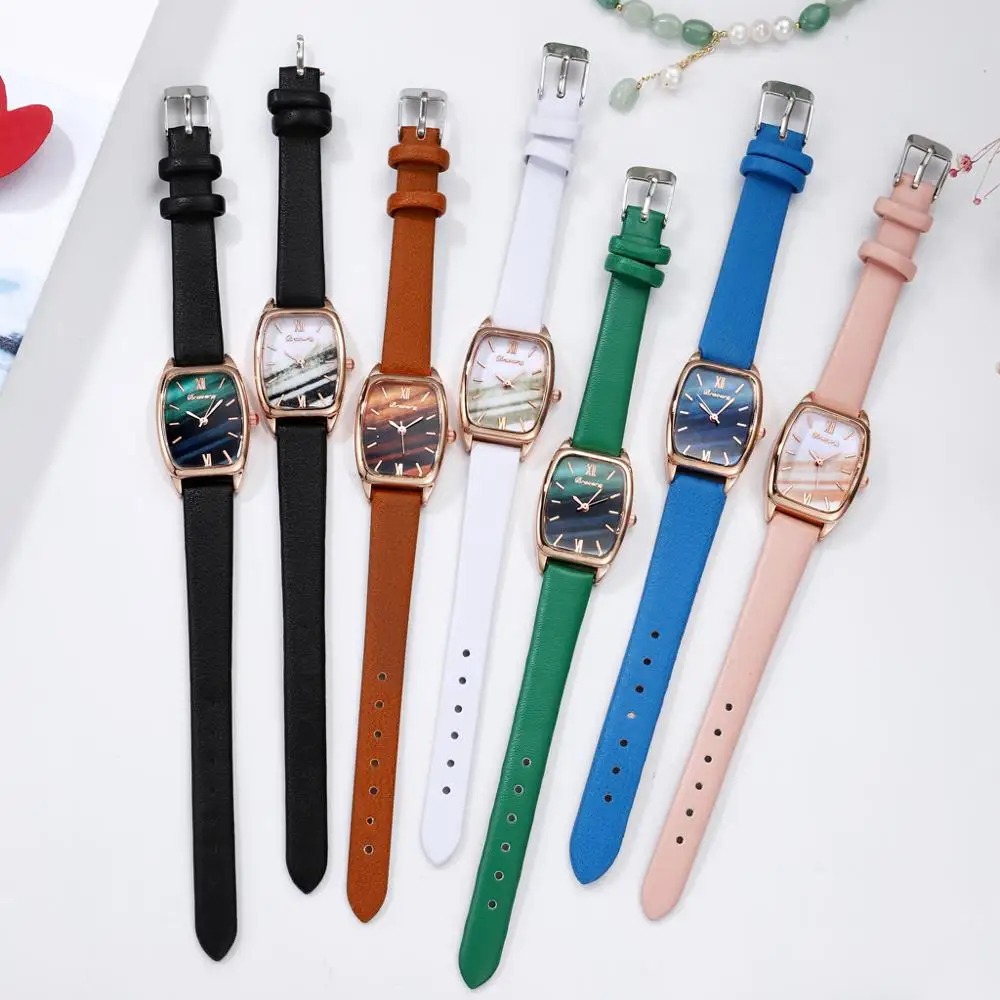 Часы наручные женские кварцевые с кожаным ремешком роскошные золотистые розовым