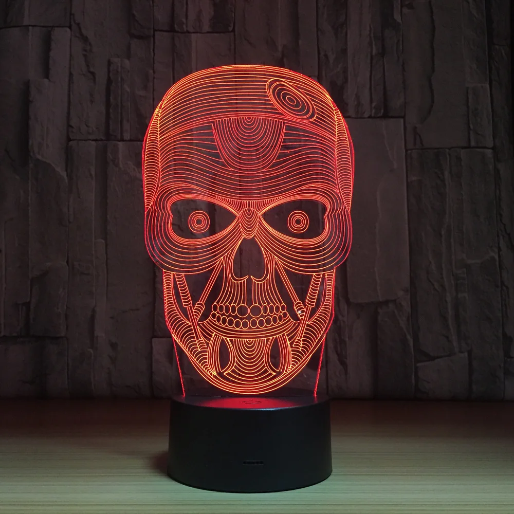 

Halloween Skeleton 7 Color Lamp 3D Visual Led Night Lights for Kids Touch Usb Table Lampara Lamp Baby Sleeping Nightlight