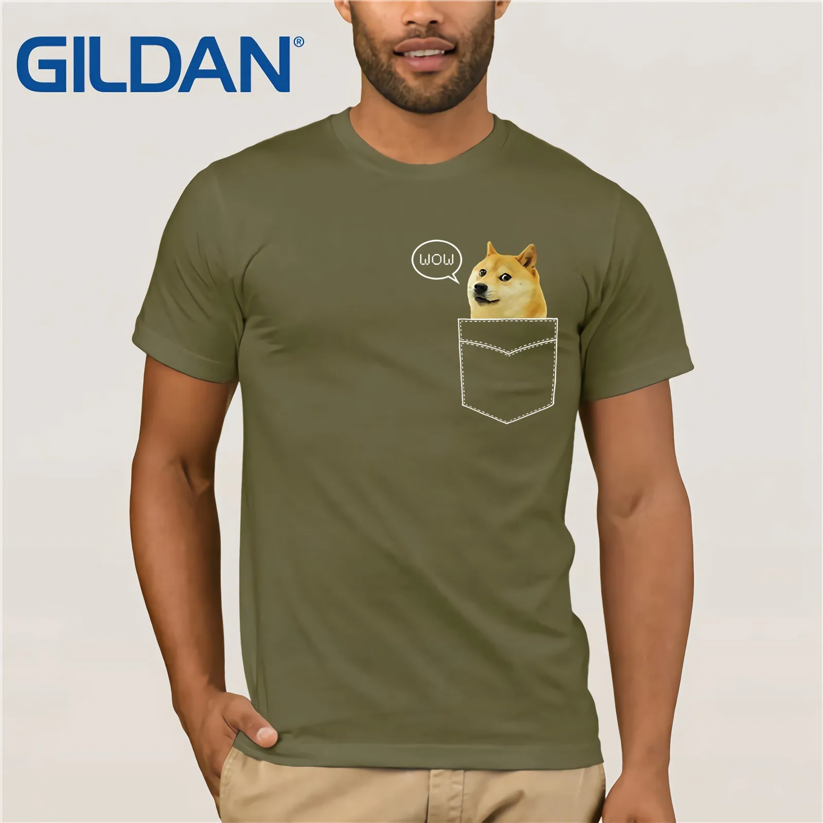 Шиба ину футболка Pocket Doge такая Wow Dank Pixel милая собака футболка Летняя мужская футболка с коротким рукавом