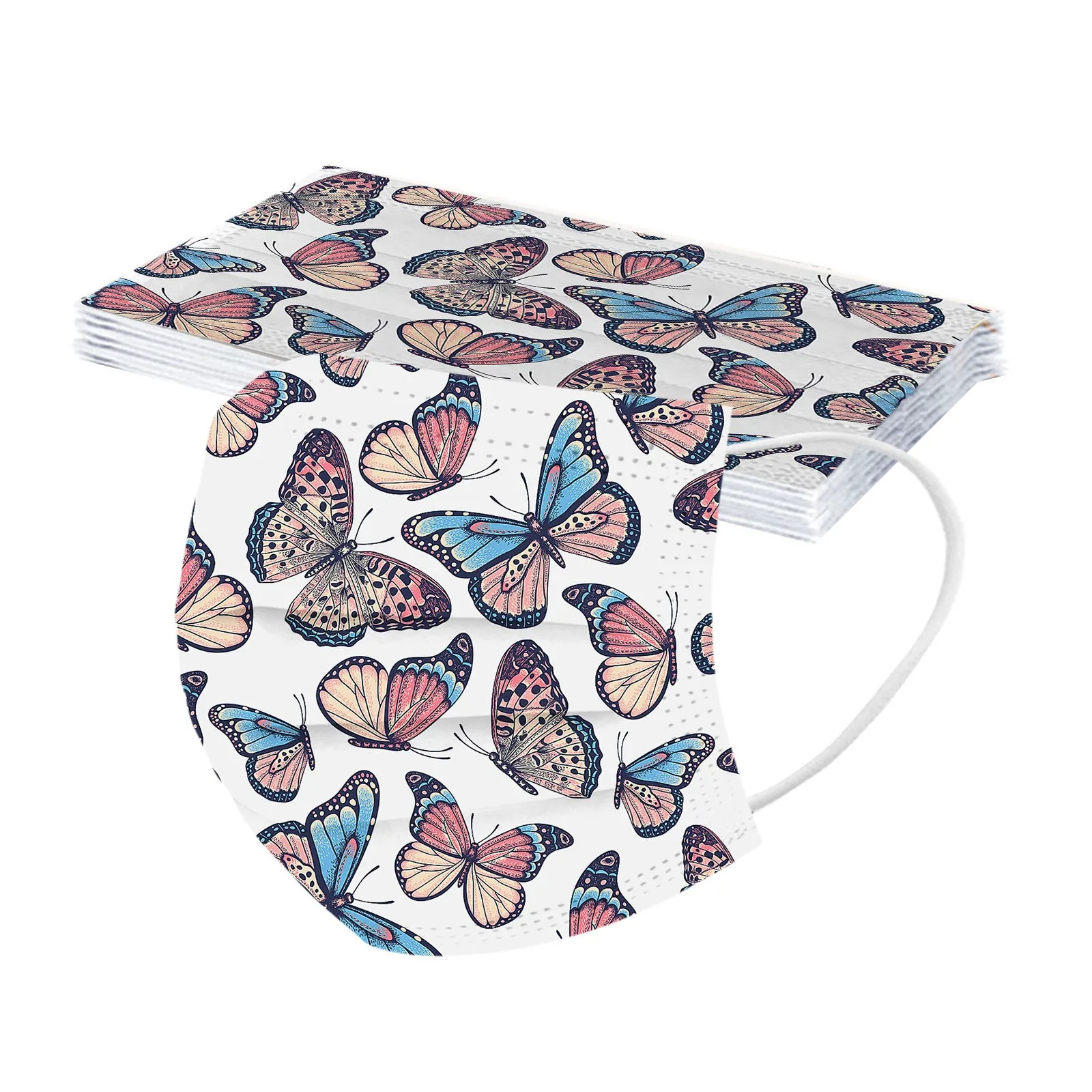 

10pcs Disposable Butterfly Earloop Face Mouth Masks Face Mask Non-woven Melt Blown 3-layer Protective Masque Mascarilas