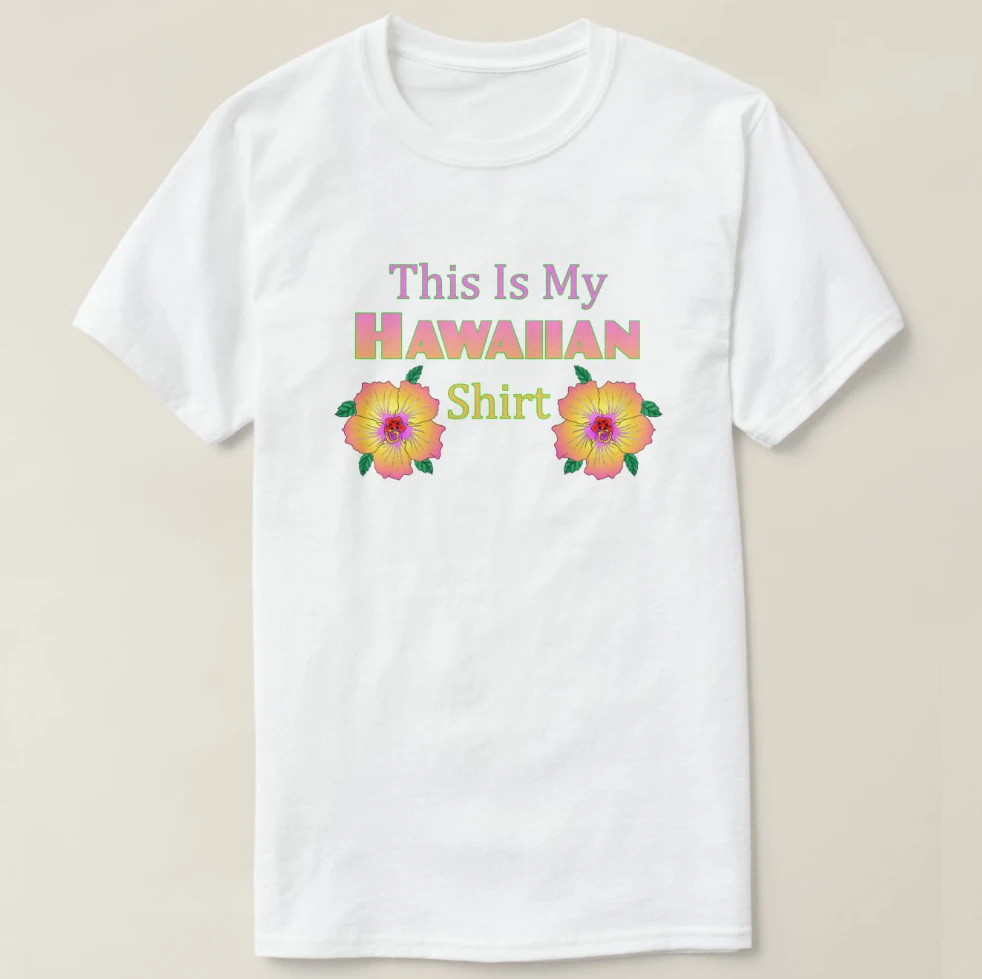 Мужская футболка с принтом хлопковая коротким рукавом This Is My Hawaiian забавная