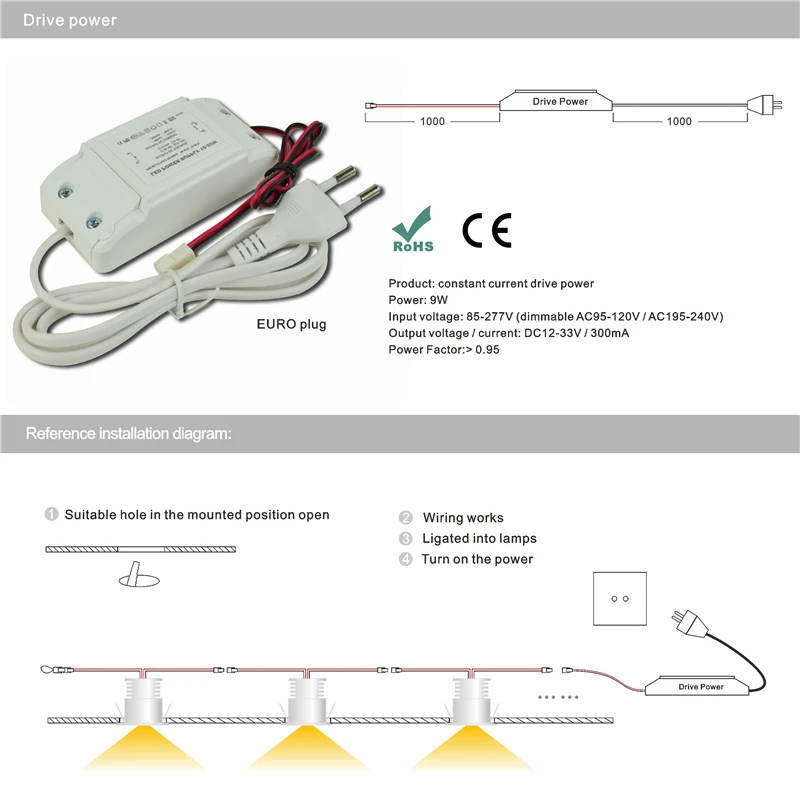 Домашняя витрина Focos Led 1 Вт мини Точечный светильник для шкафа встраиваемый вниз