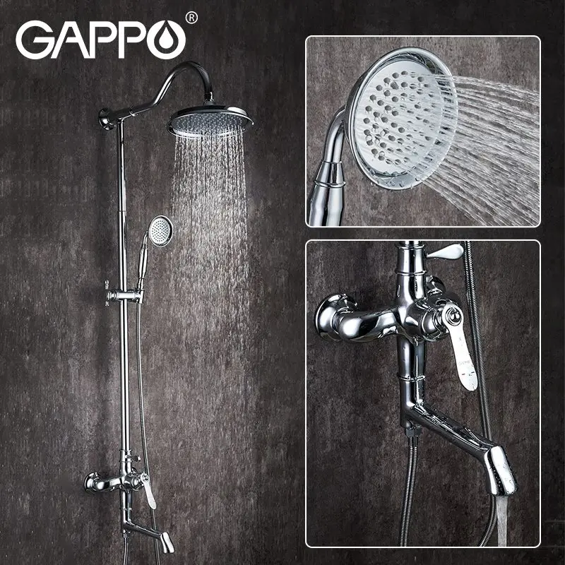 

GAPPO Bath Shower Faucet Rainfall Shower Head Hand Shower Sprayer Bathroom Shower System Set Water Tap Mixer Torneira