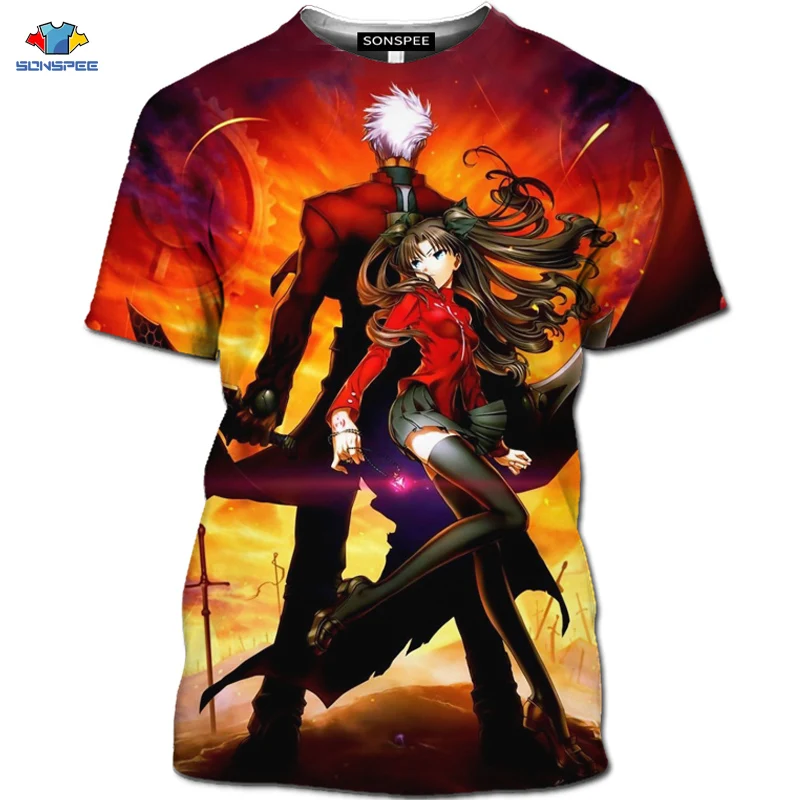 Новая 3D футболка SONSPEE с аниме Fate / Stay Night мультяшная Пляжная самурая милый топ Loli
