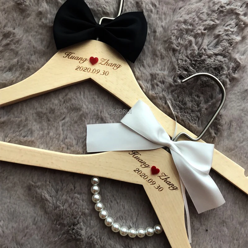 Свадебная Вешалка индивидуальное платье с именем жениха невесты цельная резьба