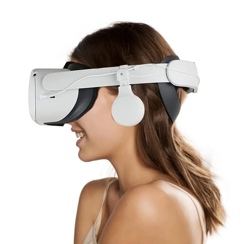 For Oculus Quest 2 VR Adjustable Wired Headphone Earphone White Gaming Headset Premium Rotating Headphones Accessories | Электроника