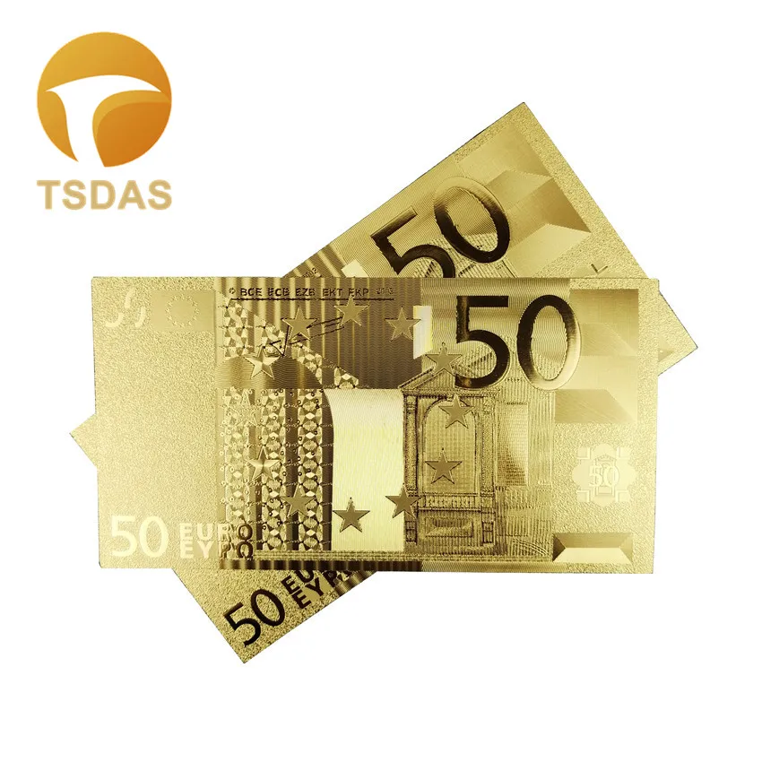 50 евро банкнот 10 шт./лот золото фольга банкноты Гравировка Ремесло для сбора