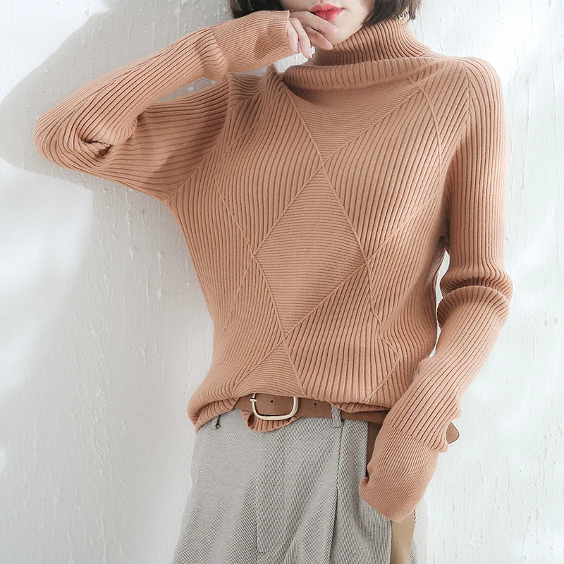 2020 Новинка Весна водолазка витой свитер женский кашемировый толстый свободный