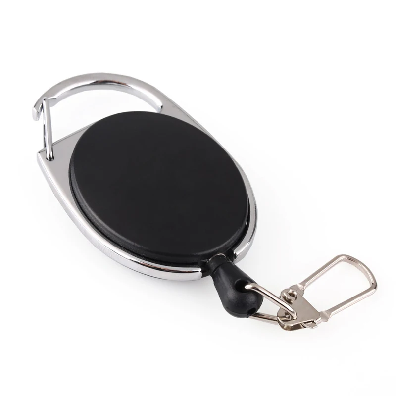 

Retractable Pull Badge Reel Zinc Alloy ABS ID Lanyard Name Tag Card Badge Holder Reels Recoil Belt Key Ring Chain Clips
