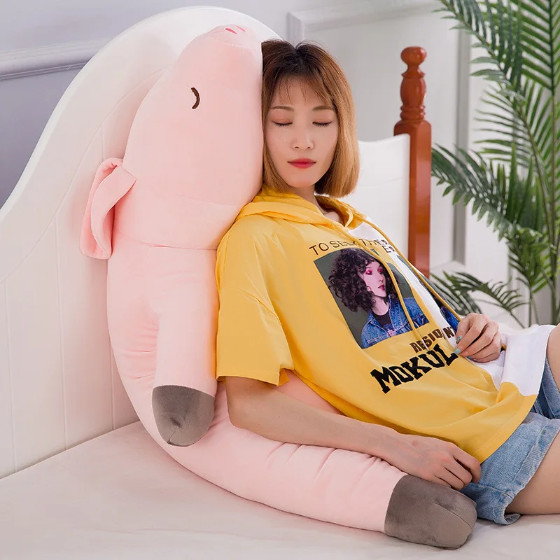 Большая мягкая подушка в виде спящей свиньи 40 100 см|Персонажи мультфильмов и кино|