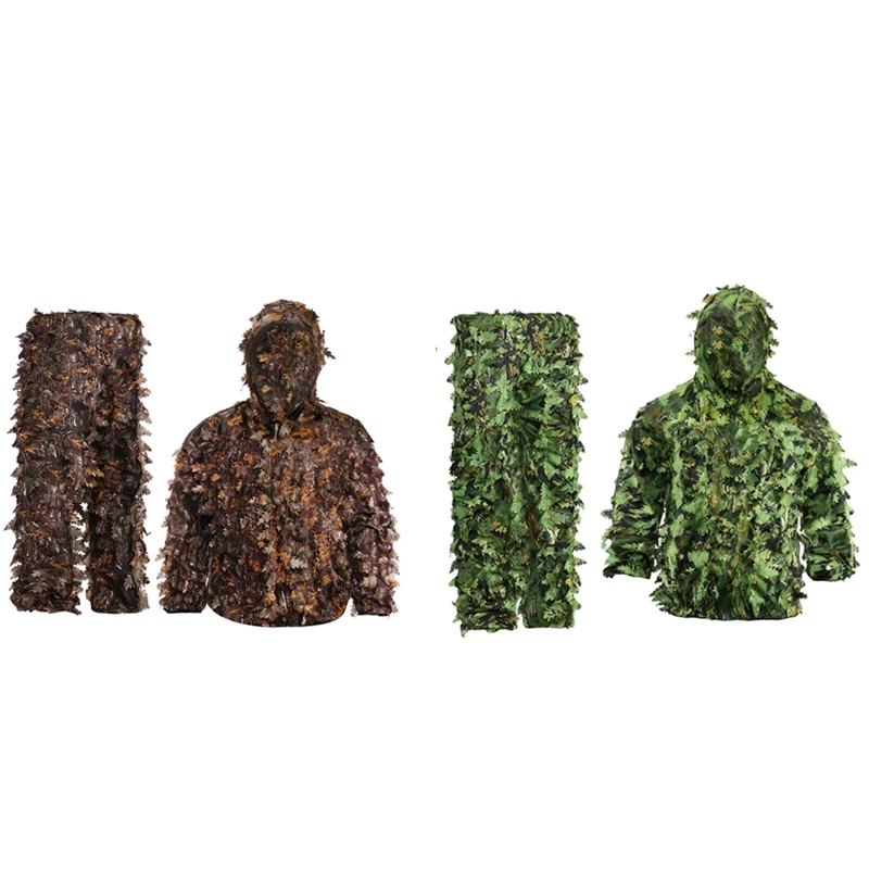 

Sticky Flower Bionic Leaves Camouflage Suit Hunting Ghillie Suit Woodland Camouflage Universal Camo Set